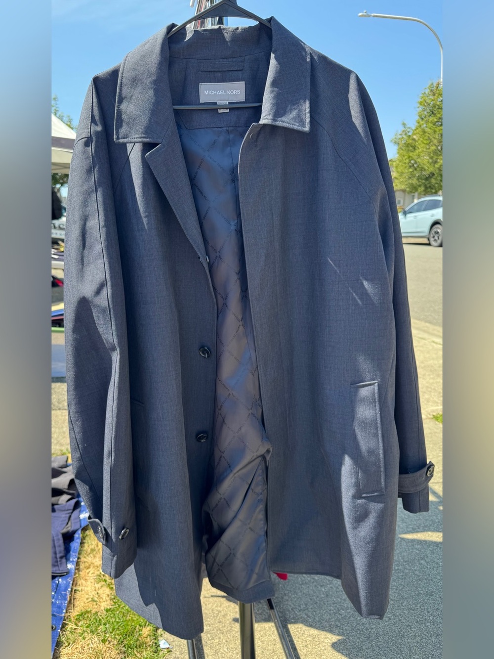 Michael Kors Men's Dark Navy Trench Coat
